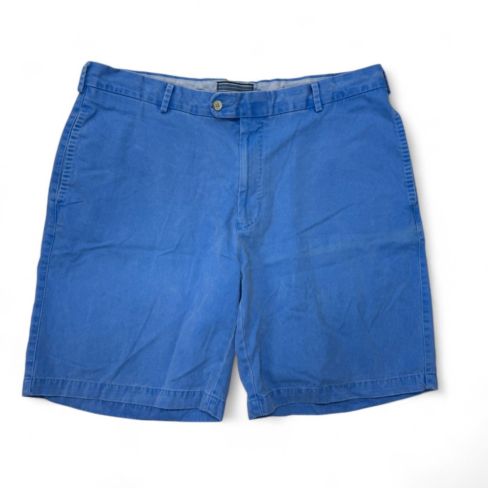 Peter Millar Shorts Mens 38 Blue Pima Cotton Casual Chino Twill Golf Travel Flat